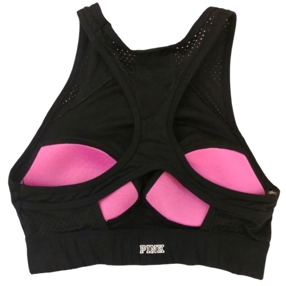 PINK VICTORIA SECRET ULTIMATE HIGH NECK SPORTS BRA - Picture 2 of 5